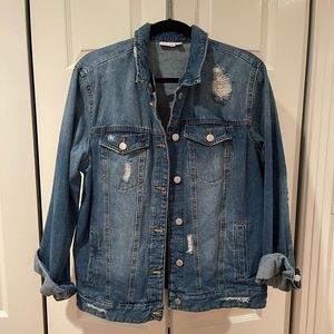 Oversized Distressed Denim Jacket